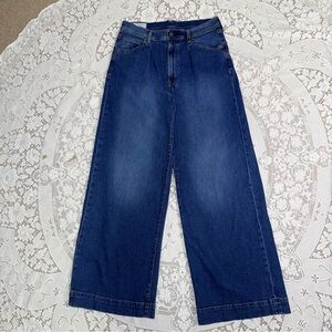 GAP High Rise Wide-Leg Women's Pleated Trouser Jeans color Vintage M 10 Short